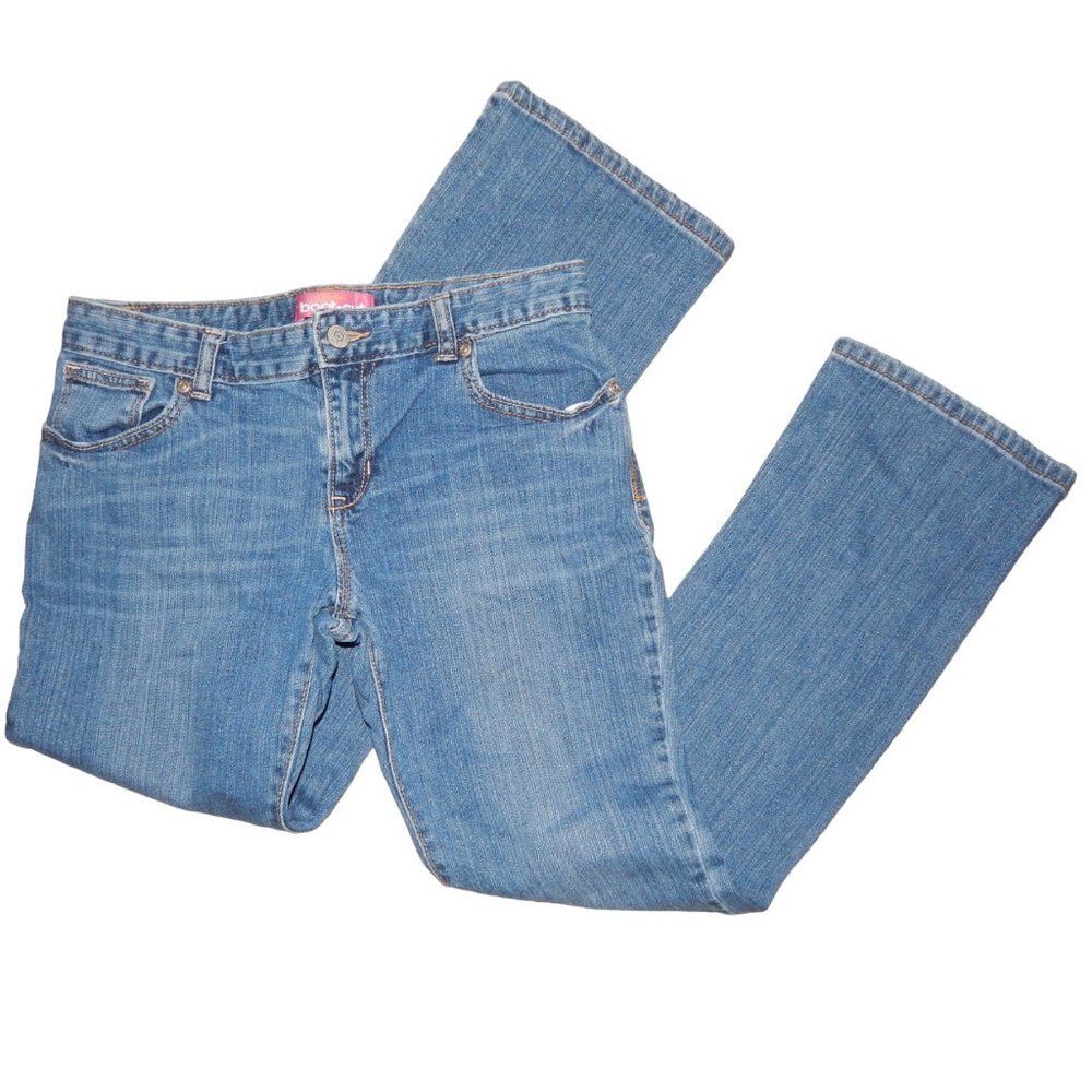 Old Navy girls 12 plus medium wash bootcut jeans adjustable waist